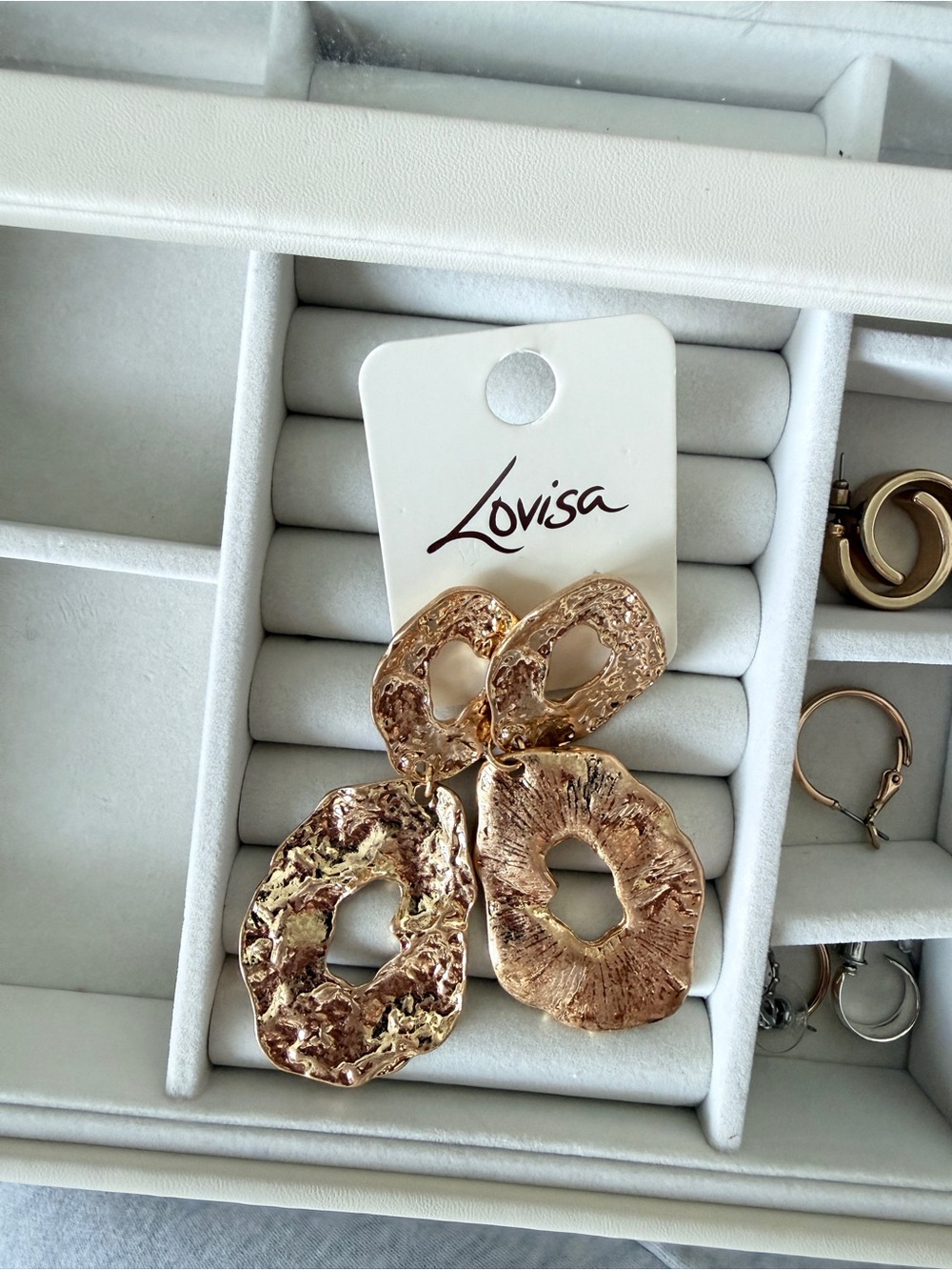 Lovisa Rose Gold Organic Textured Drop Earrings